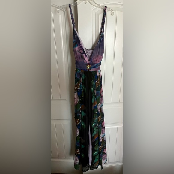 Ever Pretty Multicolor Floral Jeweled Bodice Flowy Maxi Dress Size 2XL - Picture 4 of 8